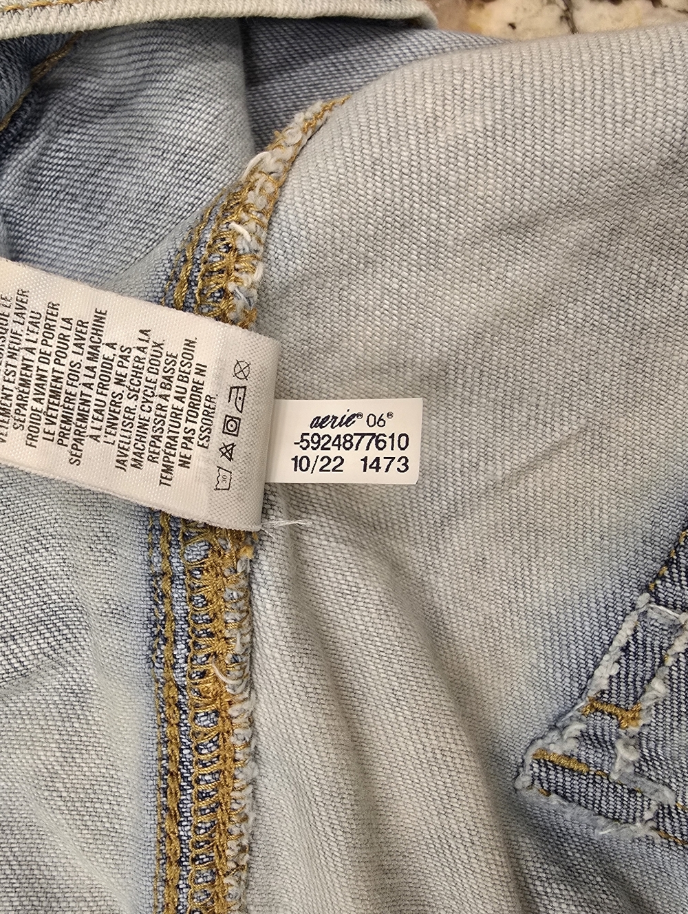 Aerie Denim Cargo Micro Mini Skirt M Blue Distressed - Picture 7 of 11